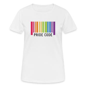 Mois de la fierté LGBT - Code de la fierté - T-shirt respirant Femme - blanc - Devant - AI Model Female 172 dark (172cm)