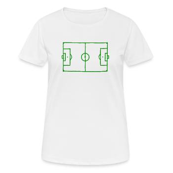 Fußballfeld - Frauen T-Shirt atmungsaktiv - Weiß - Vorne - AI Model Female 172 dark (172cm)