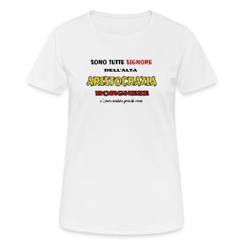 Calboni seigneur de l’aristocratie bourgeoise - T-shirt respirant Femme - blanc - Devant - AI Model Female 172 dark (172cm)
