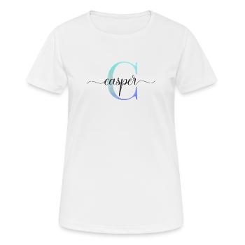 C| Monogramm | Name | Casper | Watercolor - Frauen T-Shirt atmungsaktiv - Weiß - Vorne - AI Model Female 172 dark (172cm)