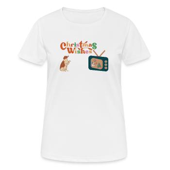 Hund vor dem Fernseher - Frauen T-Shirt atmungsaktiv - Weiß - Vorne - AI Model Female 172 dark (172cm)