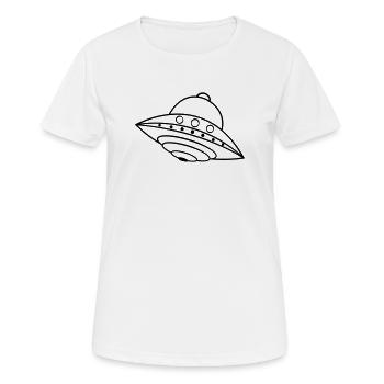 UFO Alien Ship Space Doodle - Women's Breathable T-Shirt - white - Front - AI Model Female 172 dark (172cm)