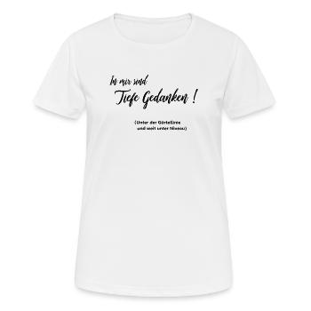 Tiefe Gedanken - Frauen T-Shirt atmungsaktiv - Weiß - Vorne - AI Model Female 172 dark (172cm)
