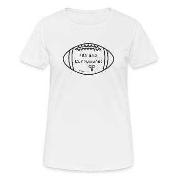 4e Down et Currywurst Football Berlin - T-shirt respirant Femme - blanc - Devant - AI Model Female 172 dark (172cm)