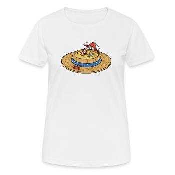 Île de la plage du Chapeau de Paille - T-shirt respirant Femme - blanc - Devant - AI Model Female 172 dark (172cm)
