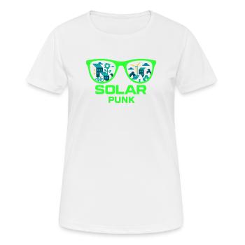 Solarpunk Vision - Frauen T-Shirt atmungsaktiv - Weiß - Vorne - AI Model Female 172 dark (172cm)