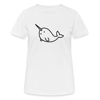 Narwal - Frauen T-Shirt atmungsaktiv - Weiß - Vorne - AI Model Female 172 dark (172cm)