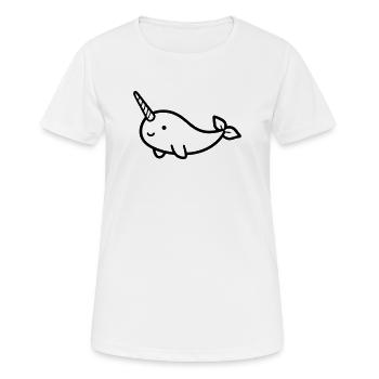 Narwal - Frauen T-Shirt atmungsaktiv - Weiß - Vorne - AI Model Female 172 dark (172cm)