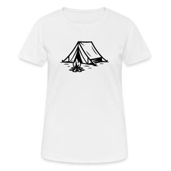 Tent Campfire - Women's Breathable T-Shirt - white - Front - AI Model Female 172 dark (172cm)