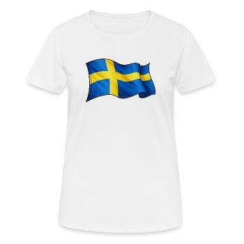 Schweden Fahne - Frauen T-Shirt atmungsaktiv - Weiß - Vorne - AI Model Female 172 dark (172cm)