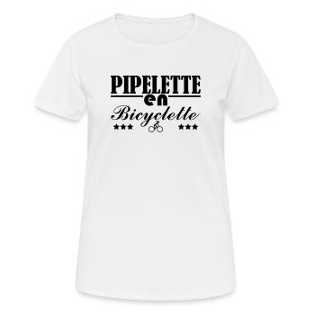 Pipelette en bicyclette - T-shirt respirant Femme - blanc - Devant - AI Model Female 172 dark (172cm)