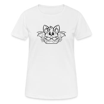 Une chauve-souris mignonne dans la baignoire - T-shirt respirant Femme - blanc - Devant - AI Model Female 172 dark (172cm)