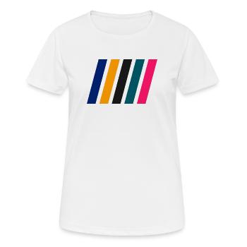 COLOR STRIPES I - Frauen T-Shirt atmungsaktiv - Weiß - Vorne - AI Model Female 172 dark (172cm)