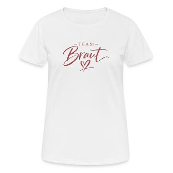 Team Bride Heart Script - Women's Breathable T-Shirt - white - Front - AI Model Female 172 dark (172cm)