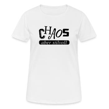 Chaos, aber stilvoll - Frauen T-Shirt atmungsaktiv - Weiß - Vorne - AI Model Female 172 dark (172cm)