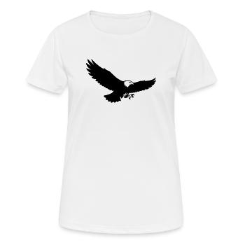 Eagle Silhouette Bird of Prey Logo - Women's Breathable T-Shirt - white - Front - AI Model Female 172 dark (172cm)
