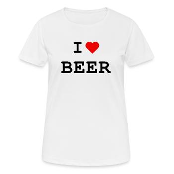 I love Beer - Ich liebe Bier - Frauen T-Shirt atmungsaktiv - Weiß - Vorne - AI Model Female 172 dark (172cm)