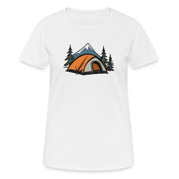 Camping en plein air - T-shirt respirant Femme - blanc - Devant - AI Model Female 172 dark (172cm)