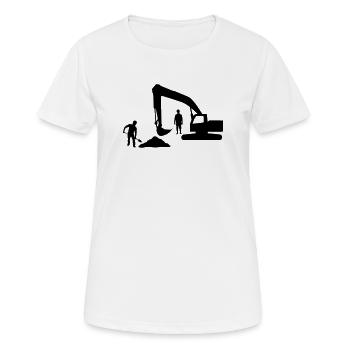 Kipper-Crew – Sandarbeiter - Frauen T-Shirt atmungsaktiv - Weiß - Vorne - AI Model Female 172 dark (172cm)
