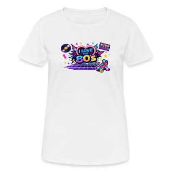 I Love the 80s Neon Retro - Frauen T-Shirt atmungsaktiv - Weiß - Vorne - AI Model Female 172 dark (172cm)