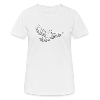 Common buzzard, bird of prey drawn (stylized) - Women's Breathable T-Shirt - white - Front - AI Model Female 172 dark (172cm)