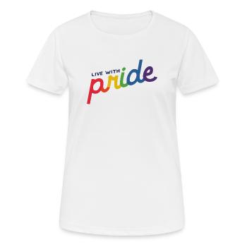 Live with pride - T-shirt respirant Femme - blanc - Devant - AI Model Female 172 dark (172cm)