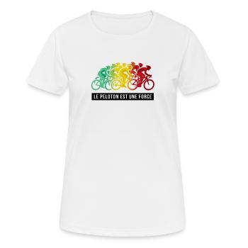 Peloton Abstrait Force - T-shirt respirant Femme - blanc - Devant - AI Model Female 172 dark (172cm)