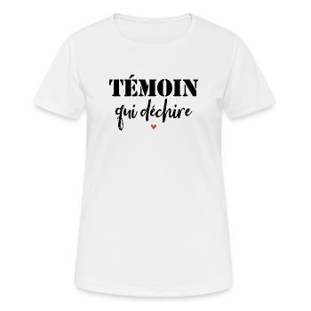 Témoin Qui Déchire - T-shirt respirant Femme - blanc - Devant - AI Model Female 172 dark (172cm)