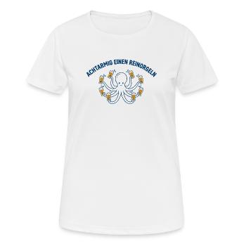 Achtarmig Einen Reinorgeln Oktopus Bier Design - Frauen T-Shirt atmungsaktiv - Weiß - Vorne - AI Model Female 172 dark (172cm)
