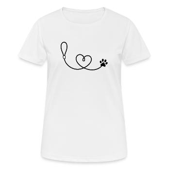 Dog leash with heart and paw - Women's Breathable T-Shirt - white - Front - AI Model Female 172 dark (172cm)