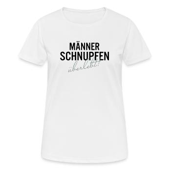 Maennerschnupfen Ueberlebt Spruch Shirt - Frauen T-Shirt atmungsaktiv - Weiß - Vorne - AI Model Female 172 dark (172cm)
