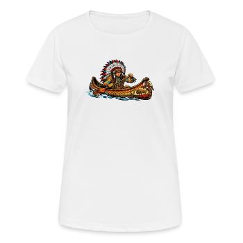 Les Indiens en canoë - T-shirt respirant Femme - blanc - Devant - AI Model Female 172 dark (172cm)