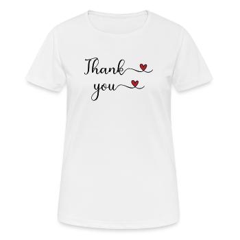 Merci au cadeau de la typographie du cœur - T-shirt respirant Femme - blanc - Devant - AI Model Female 172 dark (172cm)