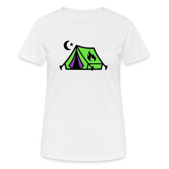 Icône du Festival du feu de camp de la tente - T-shirt respirant Femme - blanc - Devant - AI Model Female 172 dark (172cm)