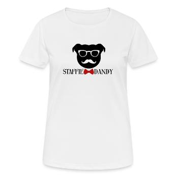 The Dandy Staffie - 010 - Women's Breathable T-Shirt - white - Front - AI Model Female 172 dark (172cm)