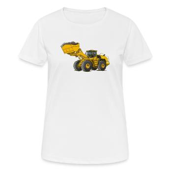 Wheel loader, construction machine - Women's Breathable T-Shirt - white - Front - AI Model Female 172 dark (172cm)