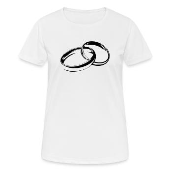 Alliances Bagues de mariage Bagues de mariage - T-shirt respirant Femme - blanc - Devant - AI Model Female 172 dark (172cm)