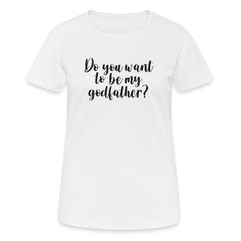 Parrain Parrain Question Cadeau Parrain Oncle - T-shirt respirant Femme - blanc - Devant - AI Model Female 172 dark (172cm)