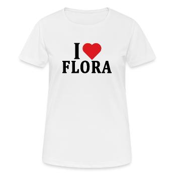 t-shirt J’aime Flora idée cadeau t-shirt - T-shirt respirant Femme - blanc - Devant - AI Model Female 172 dark (172cm)