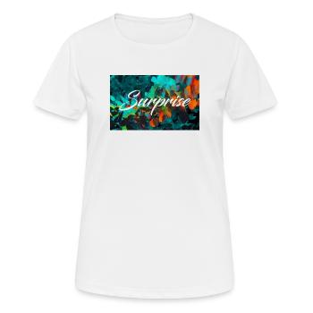 Surprise Colorée Feuillages Script - T-shirt respirant Femme - blanc - Devant - AI Model Female 172 dark (172cm)