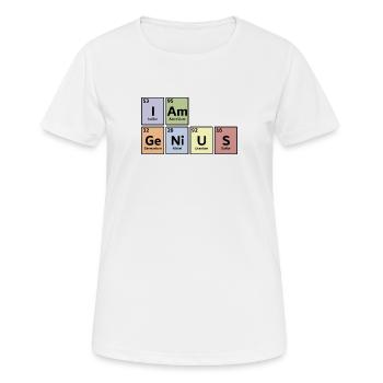 I am genius - Frauen T-Shirt atmungsaktiv - Weiß - Vorne - AI Model Female 172 dark (172cm)