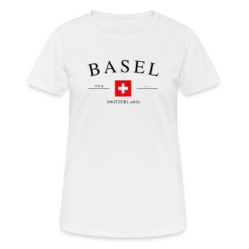 Bâle, Suisse – Souvenir et cadeau des Fêtes - T-shirt respirant Femme - blanc - Devant - AI Model Female 172 dark (172cm)