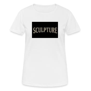 Skulptur Strukturierte Beschriftung - Frauen T-Shirt atmungsaktiv - Weiß - Vorne - AI Model Female 172 dark (172cm)