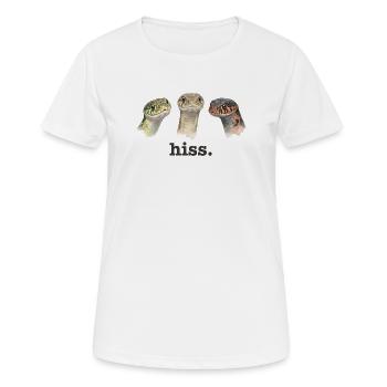 Schlangenzischen Lustiges Schlangenliebhaber Lusti - Frauen T-Shirt atmungsaktiv - Weiß - Vorne - AI Model Female 172 dark (172cm)