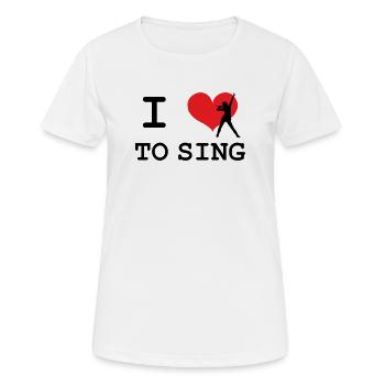 J'aime Chanter - T-shirt respirant Femme - blanc - Devant - AI Model Female 172 dark (172cm)
