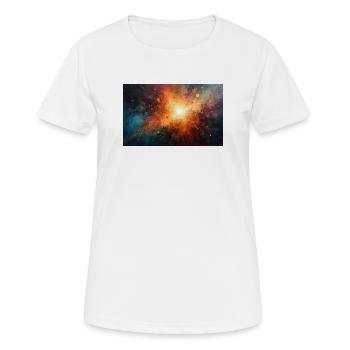 Cosmic Burst Nebula Explosion - Women's Breathable T-Shirt - white - Front - AI Model Female 172 dark (172cm)