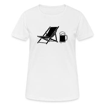 Liegestuhl Bier Urlaub Icon - Frauen T-Shirt atmungsaktiv - Weiß - Vorne - AI Model Female 172 dark (172cm)