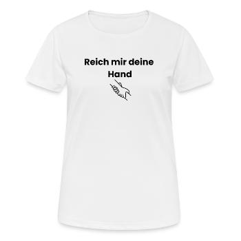 Zusammenhalt: Reich mir deine Hand - Frauen T-Shirt atmungsaktiv - Weiß - Vorne - AI Model Female 172 dark (172cm)