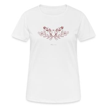 Feminine florale Line Art Bloom - Frauen T-Shirt atmungsaktiv - Weiß - Vorne - AI Model Female 172 dark (172cm)