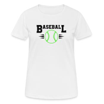 Neon Baseball Ball with Illuminated Stitches - Women's Breathable T-Shirt - white - Front - AI Model Female 172 dark (172cm)
